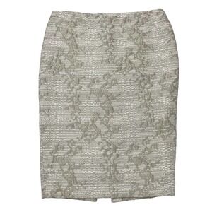 Lafayette 148 New York Cream Textured Knee Length Skirt 6